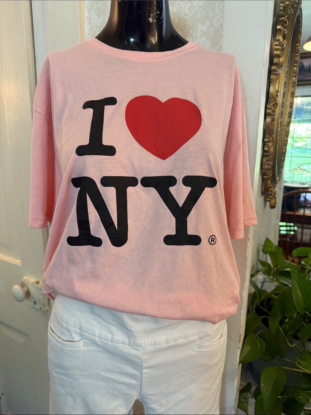 I ❤️ NY Baby Pink Soft Cotton Tee T-Shirt Unixex Size Large